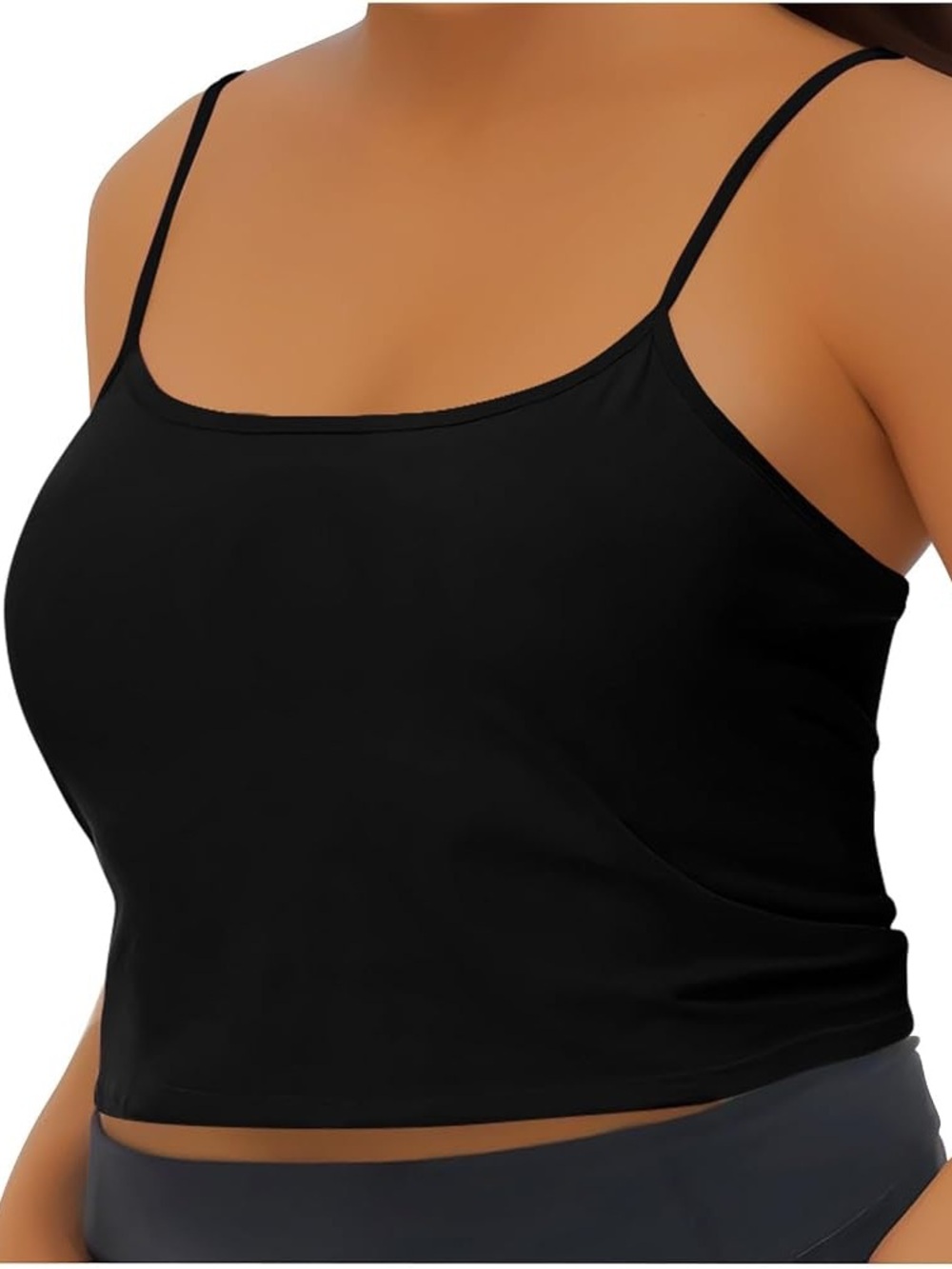 Black Ribbed Cami Tank size xxl cozy comfy sleep bed chill lounge